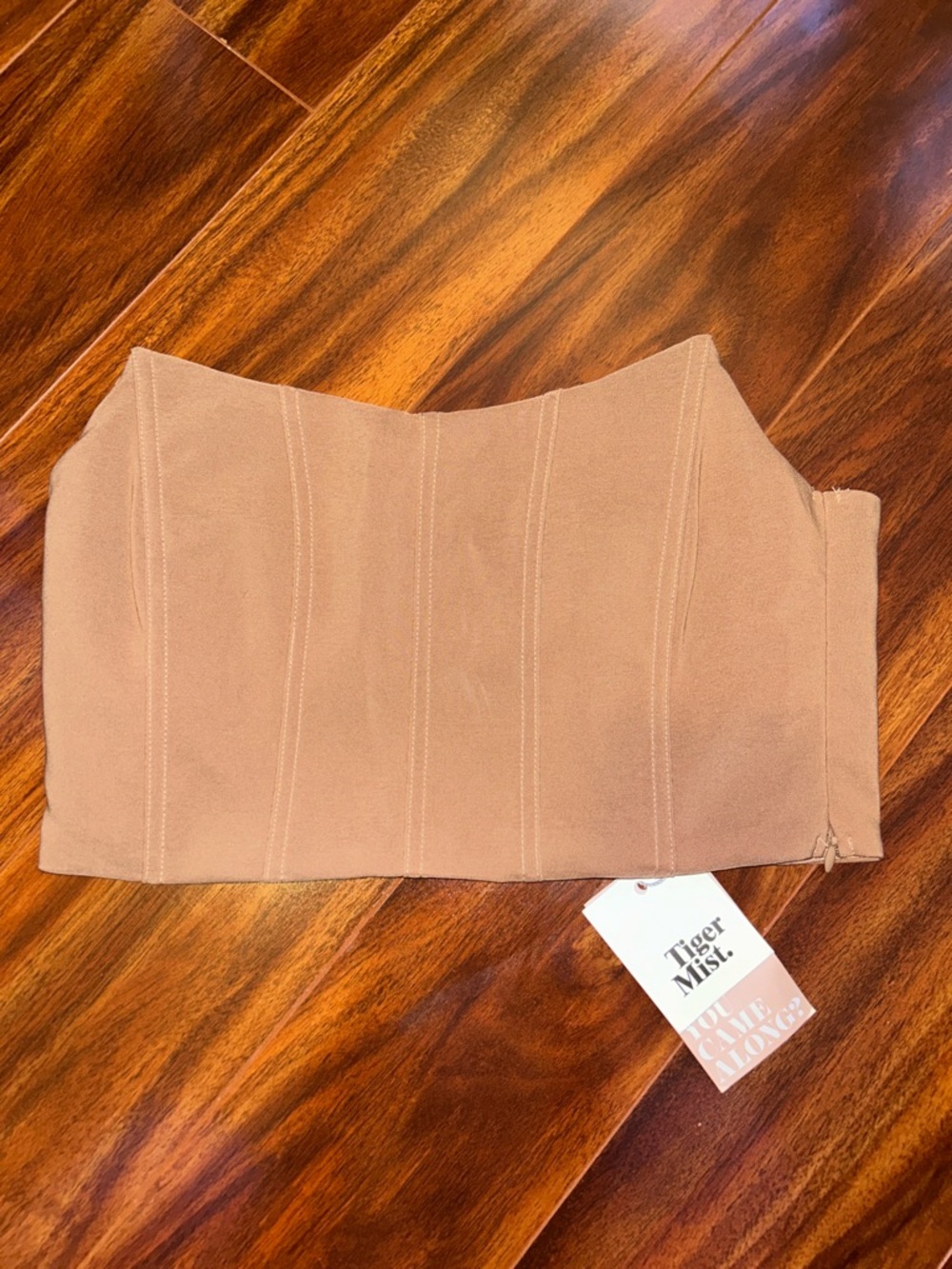 Tiger Mist Tan Corset-Style tube top